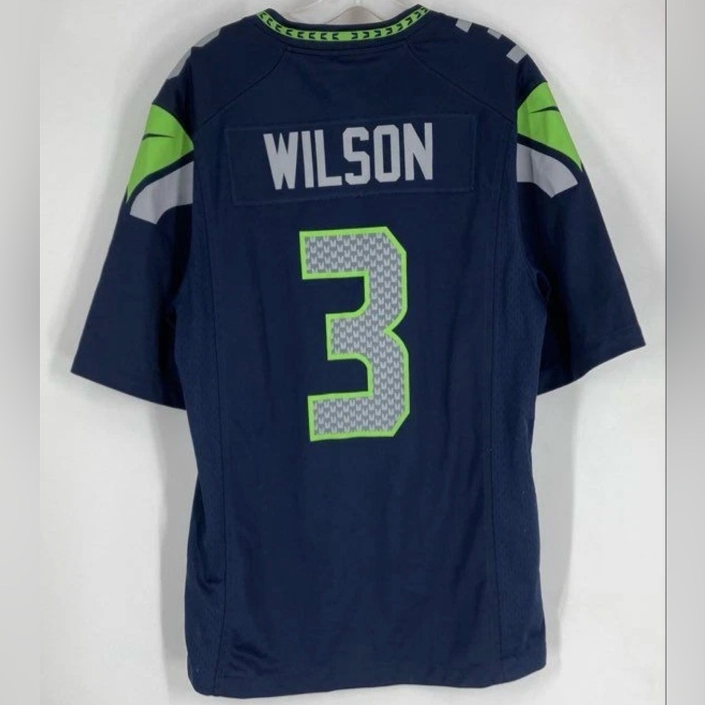 Seattle Seahawks #3 Russell Wilson Authentic Nike NFL ON FIELD Football Jersey